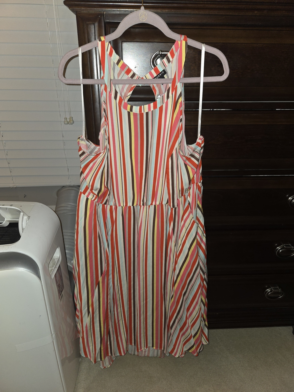 torrid Multicolor Striped Midi Dress - Red, Coral, Yellow, Green, Blue, White